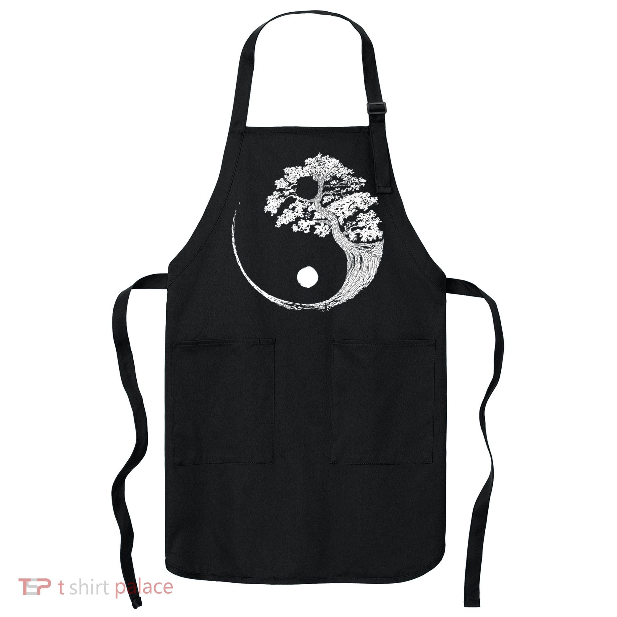 Yin Yang Bonsai Tree Japanese Buddhist Zen Gift Apron