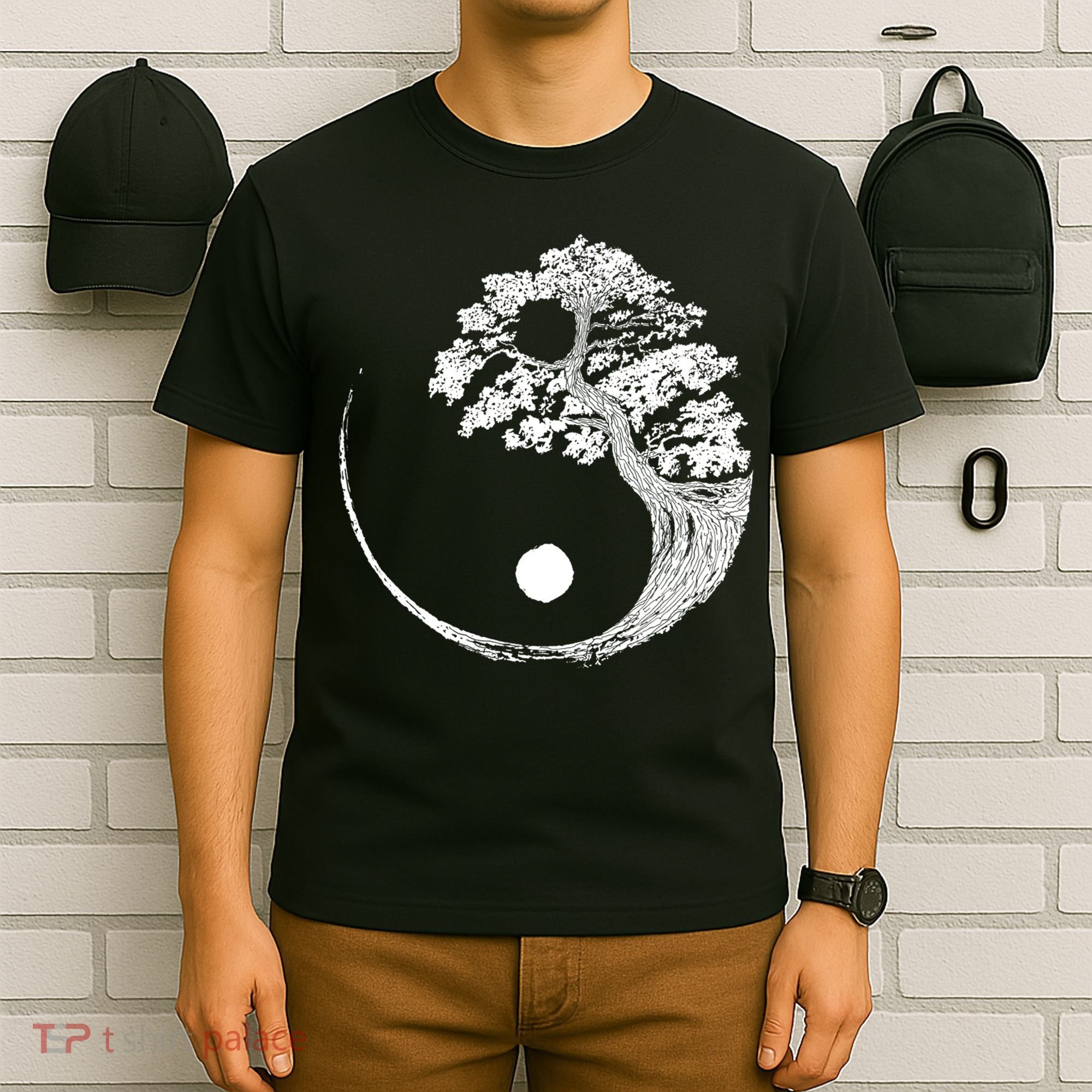 Yin Yang Bonsai Tree Japanese Buddhist Zen Gift T-Shirt