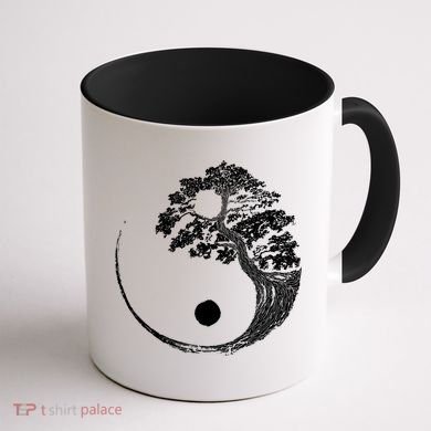 Yin Yang Bonsai Tree Japanese Buddhist Zen Gift Coffee Mug back
