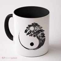 Yin Yang Bonsai Tree Japanese Buddhist Zen Gift Coffee Mug thumb 0