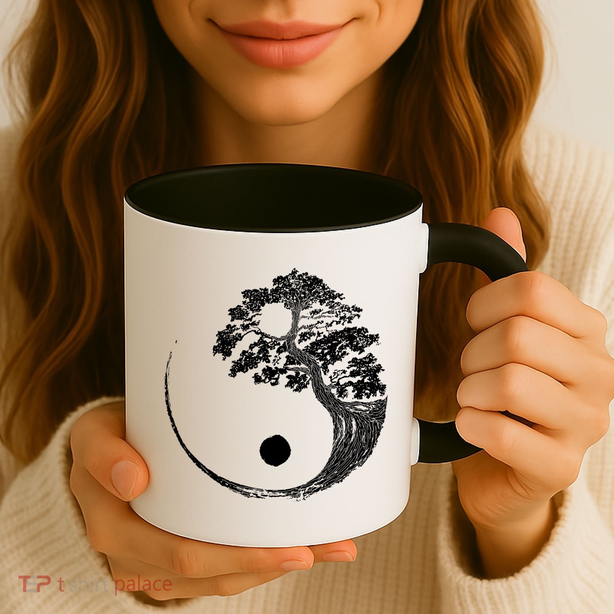 Yin Yang Bonsai Tree Japanese Buddhist Zen Gift Coffee Mug