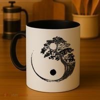 Yin Yang Bonsai Tree Japanese Buddhist Zen Gift Coffee Mug thumb 4