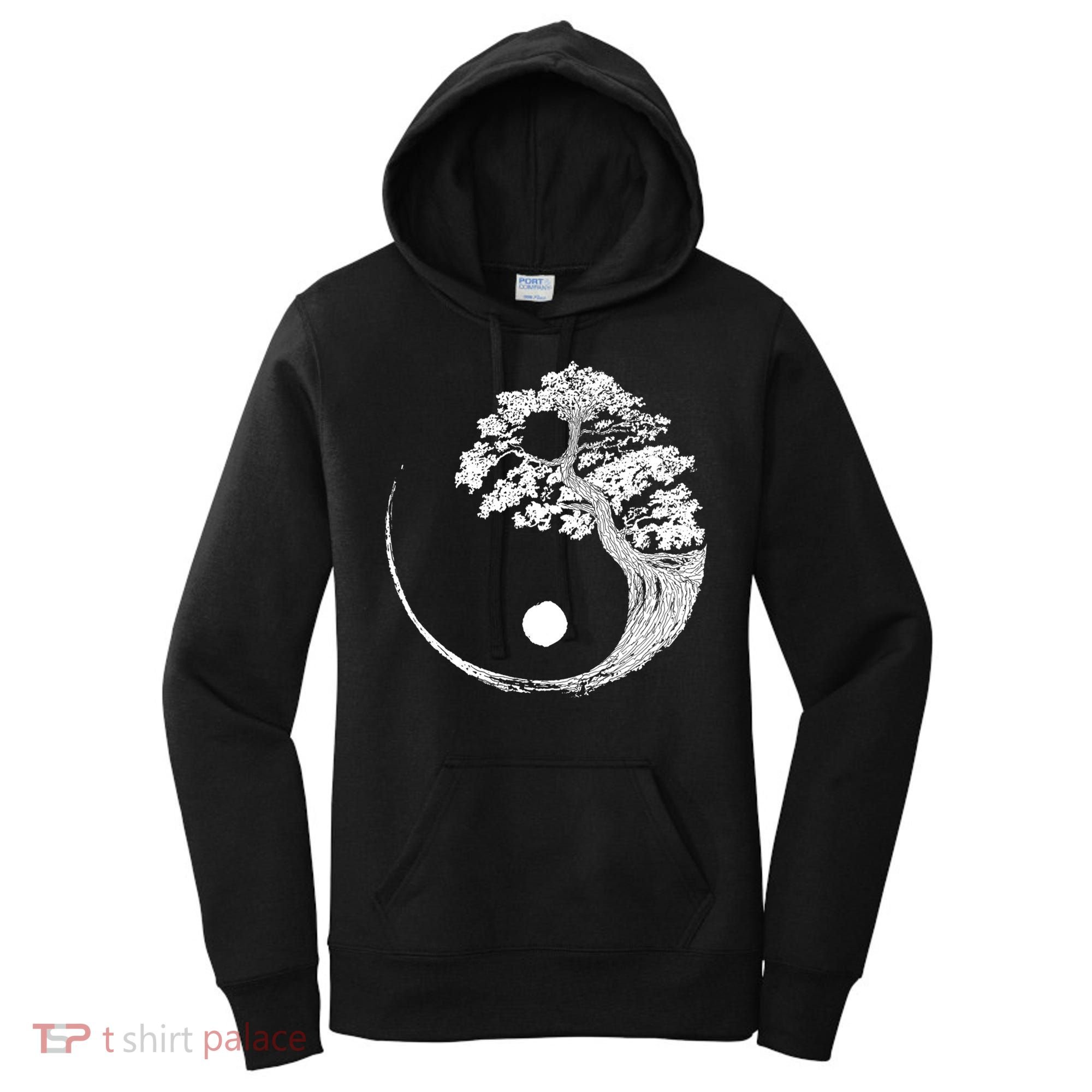 Yin Yang Bonsai Tree Japanese Buddhist Zen Gift Women's Hoodie