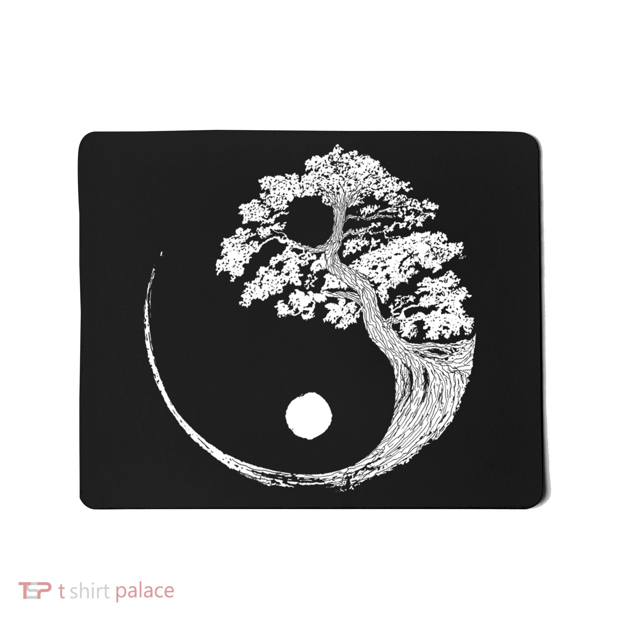 Yin Yang Bonsai Tree Japanese Buddhist Zen Gift Mousepad