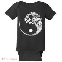 Yin Yang Bonsai Tree Japanese Buddhist Zen Gift Baby Bodysuit thumb 0