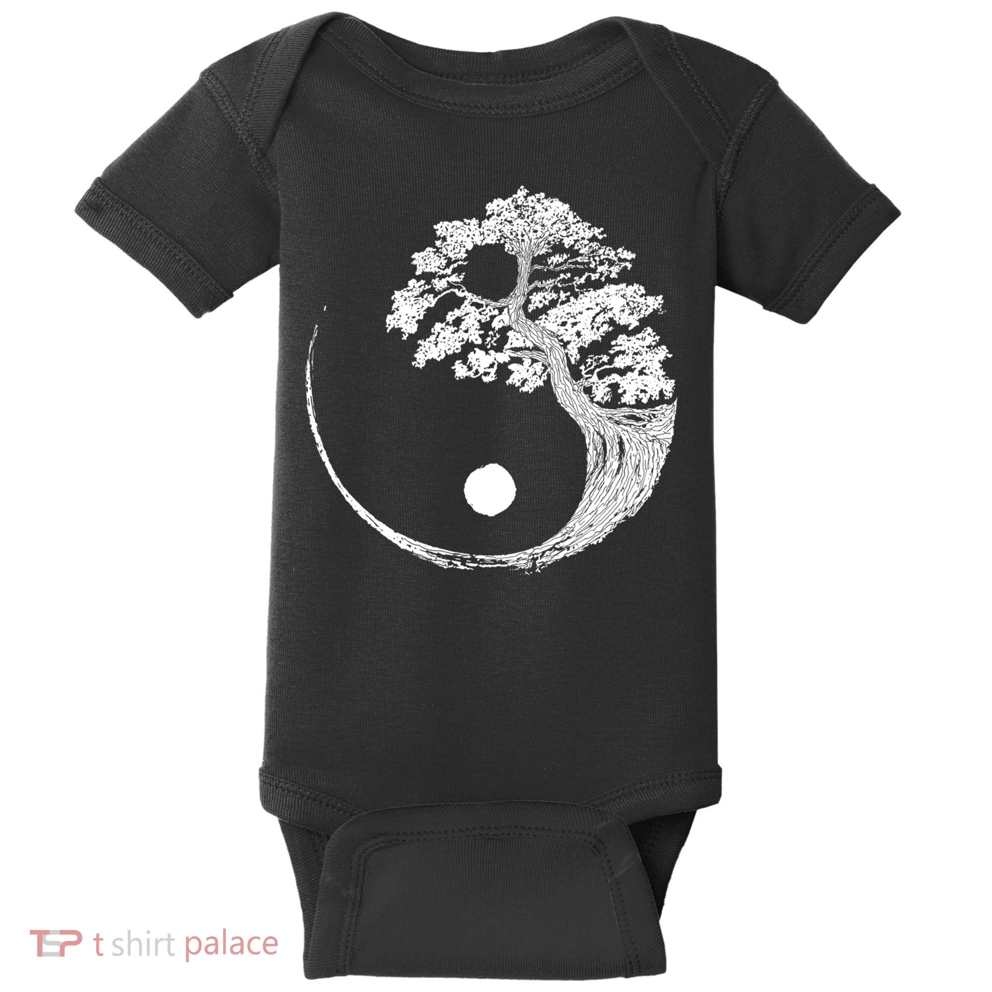 Yin Yang Bonsai Tree Japanese Buddhist Zen Gift Baby Bodysuit