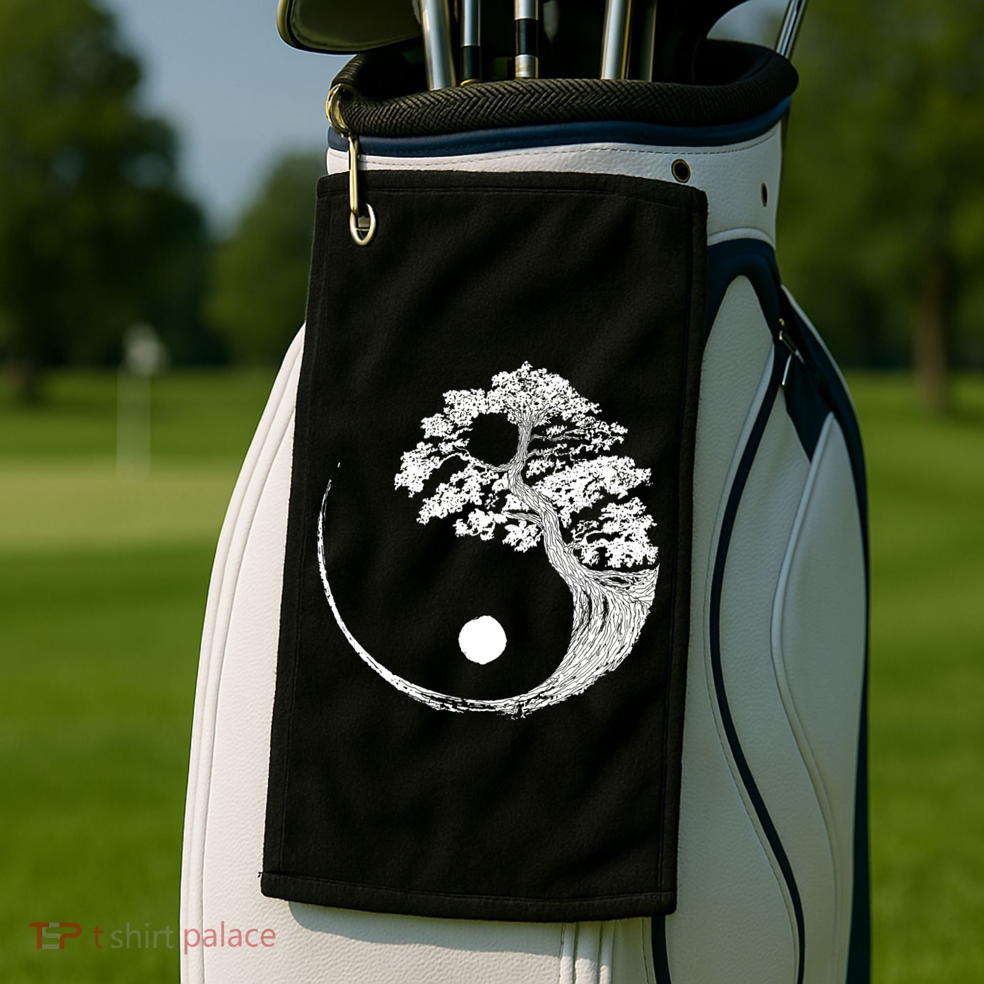 Yin Yang Bonsai Tree Japanese Buddhist Zen Gift Golf Towel