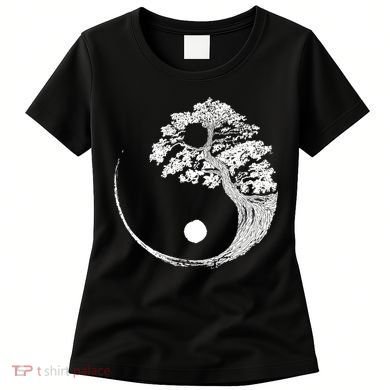 Yin Yang Bonsai Tree Japanese Buddhist Zen Gift Women's T-Shirt
