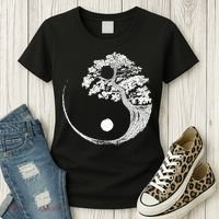 Yin Yang Bonsai Tree Japanese Buddhist Zen Gift Women's T-Shirt thumb 3