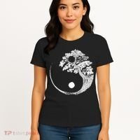 Yin Yang Bonsai Tree Japanese Buddhist Zen Gift Women's T-Shirt thumb 4