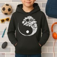 Yin Yang Bonsai Tree Japanese Buddhist Zen Gift Kids Hoodie thumb 2