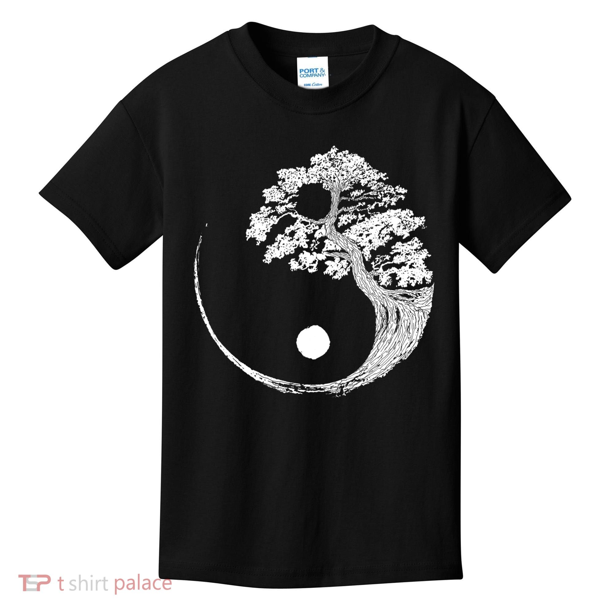 Yin Yang Bonsai Tree Japanese Buddhist Zen Gift Kids T-Shirt