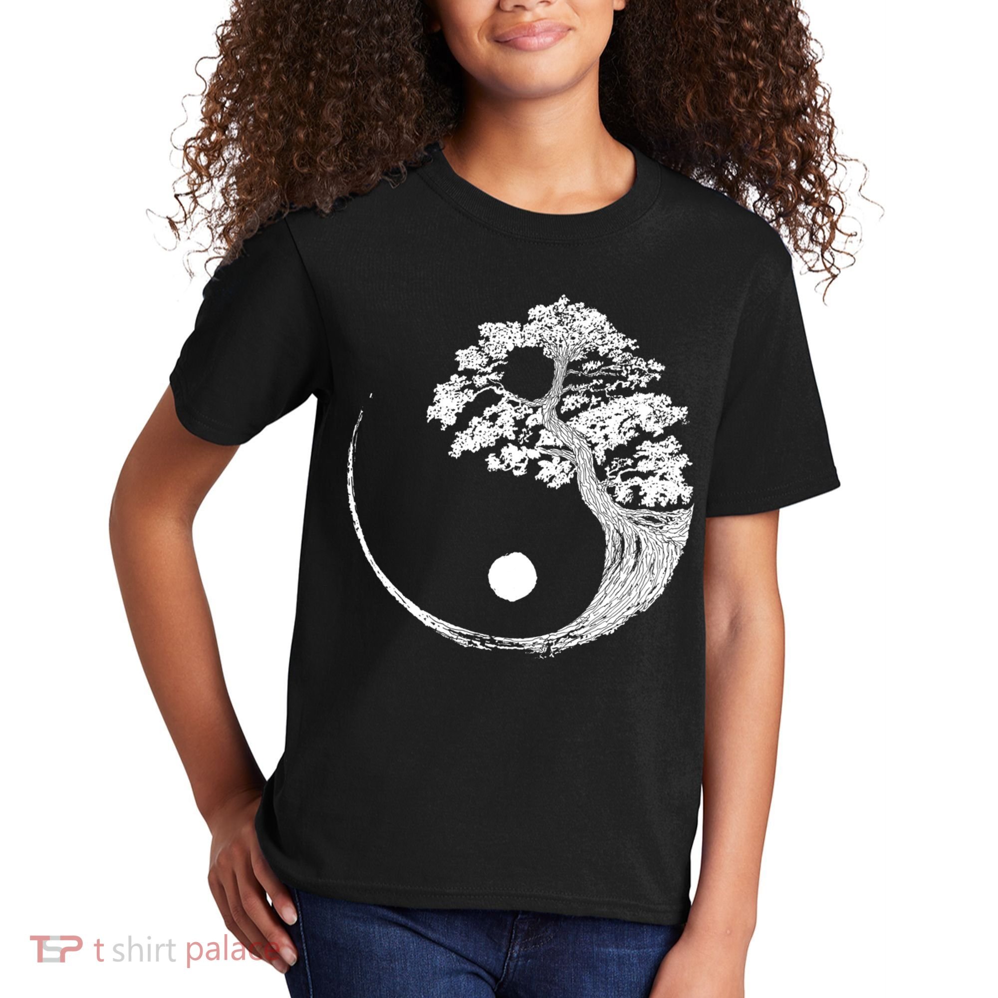 Yin Yang Bonsai Tree Japanese Buddhist Zen Gift Kids T-Shirt