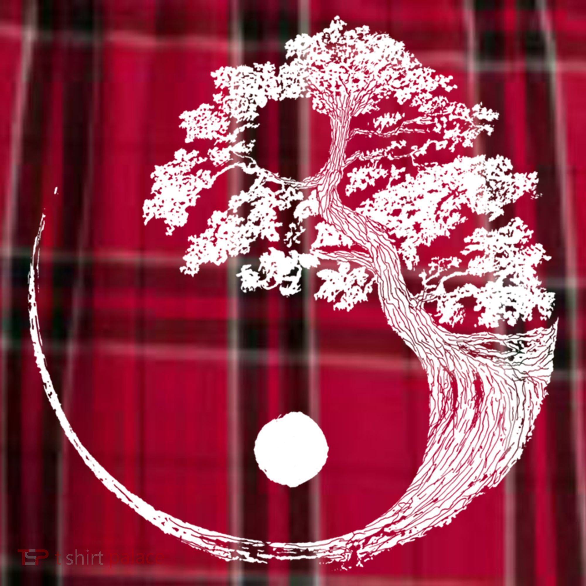 Yin Yang Bonsai Tree Japanese Buddhist Zen Gift Women's Flannel Plaid Pajama Pants