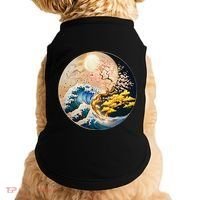 Yin Yang Blossom Golden Tree Of Harmony & Great Wave Doggie Tank thumb 0