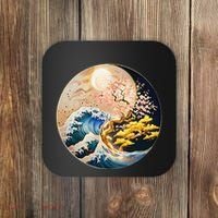 Yin Yang Blossom Golden Tree Of Harmony & Great Wave Coaster thumb 0