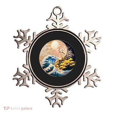 Yin Yang Blossom Golden Tree Of Harmony & Great Wave Ornament