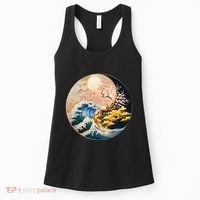 Yin Yang Blossom Golden Tree Of Harmony & Great Wave Women's Tank Top thumb 0