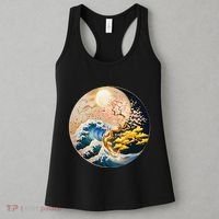 Yin Yang Blossom Golden Tree Of Harmony & Great Wave Women's Tank Top thumb 3