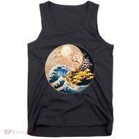 Yin Yang Blossom Golden Tree Of Harmony & Great Wave Tank Top thumb 0