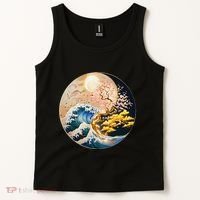 Yin Yang Blossom Golden Tree Of Harmony & Great Wave Tank Top thumb 2