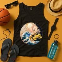 Yin Yang Blossom Golden Tree Of Harmony & Great Wave Tank Top thumb 4