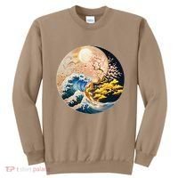 Yin Yang Blossom Golden Tree Of Harmony & Great Wave Sweatshirt thumb 0