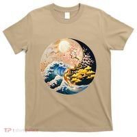 Yin Yang Blossom Golden Tree Of Harmony & Great Wave T-Shirt thumb 0