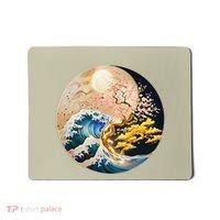 Yin Yang Blossom Golden Tree Of Harmony & Great Wave Mousepad thumb 0
