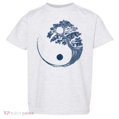 Yin Yang Blue Bonsai Tree Japanese Buddhist Zen Toddler T-Shirt