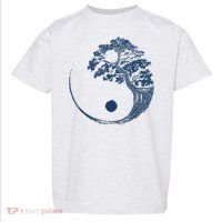 Yin Yang Blue Bonsai Tree Japanese Buddhist Zen Toddler T-Shirt thumb 0