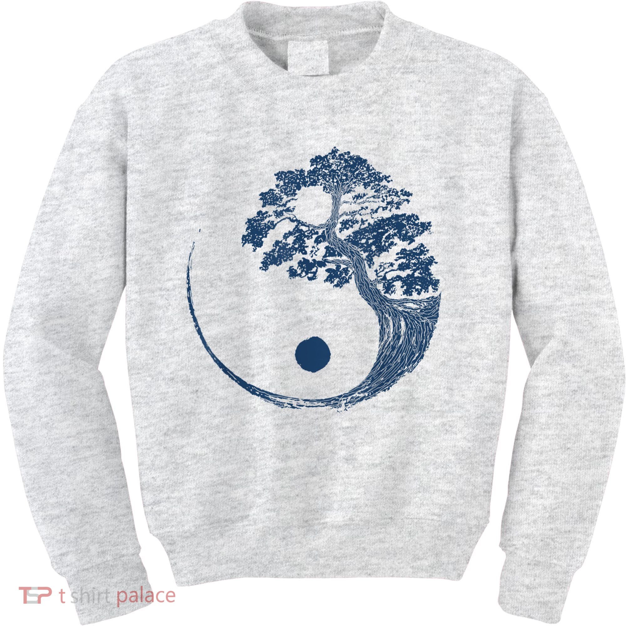 Yin Yang Blue Bonsai Tree Japanese Buddhist Zen Kids Sweatshirt