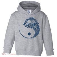 Yin Yang Blue Bonsai Tree Japanese Buddhist Zen Toddler Hoodie thumb 0