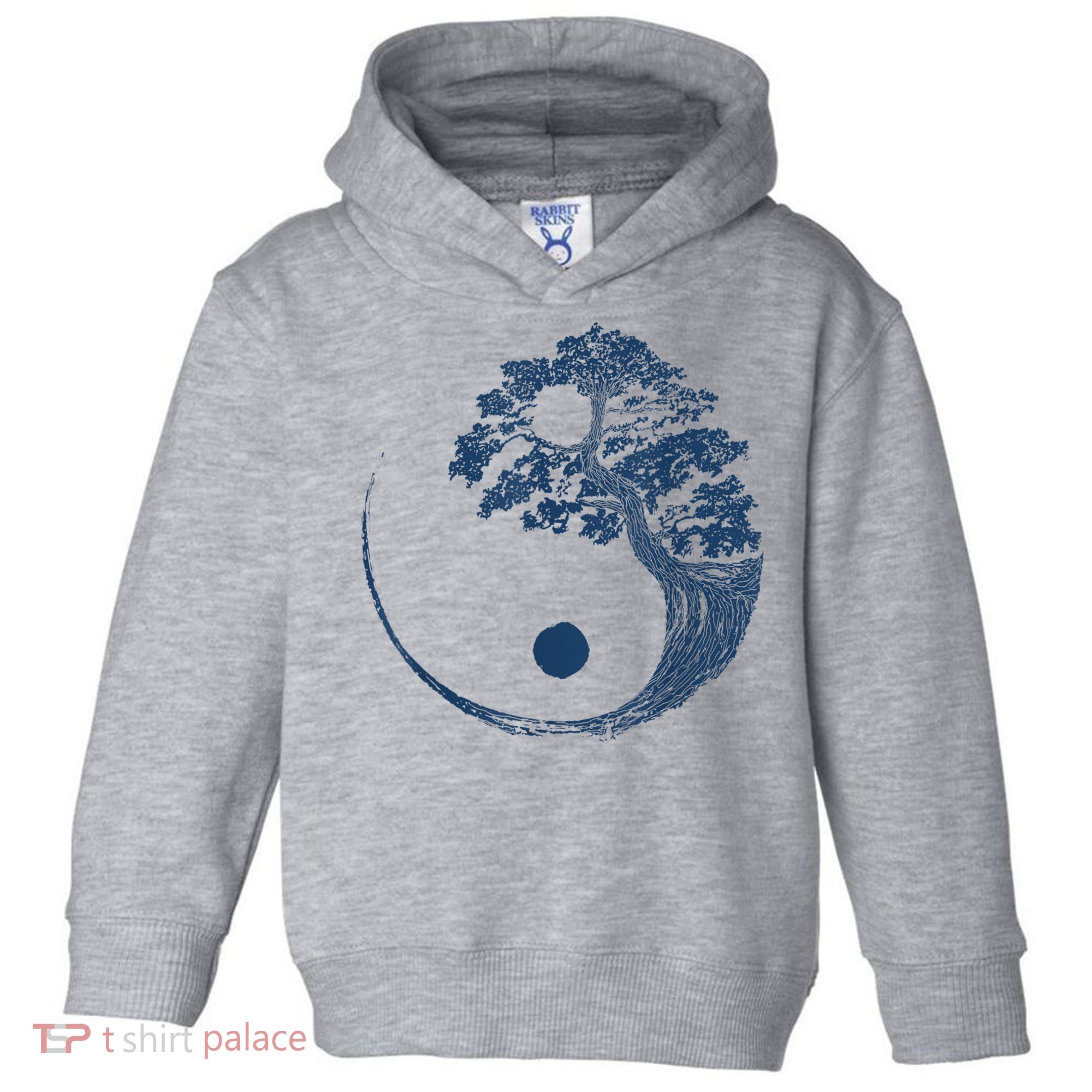 Yin Yang Blue Bonsai Tree Japanese Buddhist Zen Toddler Hoodie