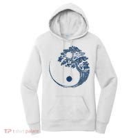 Yin Yang Blue Bonsai Tree Japanese Buddhist Zen Women's Hoodie thumb 0