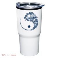 Yin Yang Blue Bonsai Tree Japanese Buddhist Zen Tumbler thumb 0