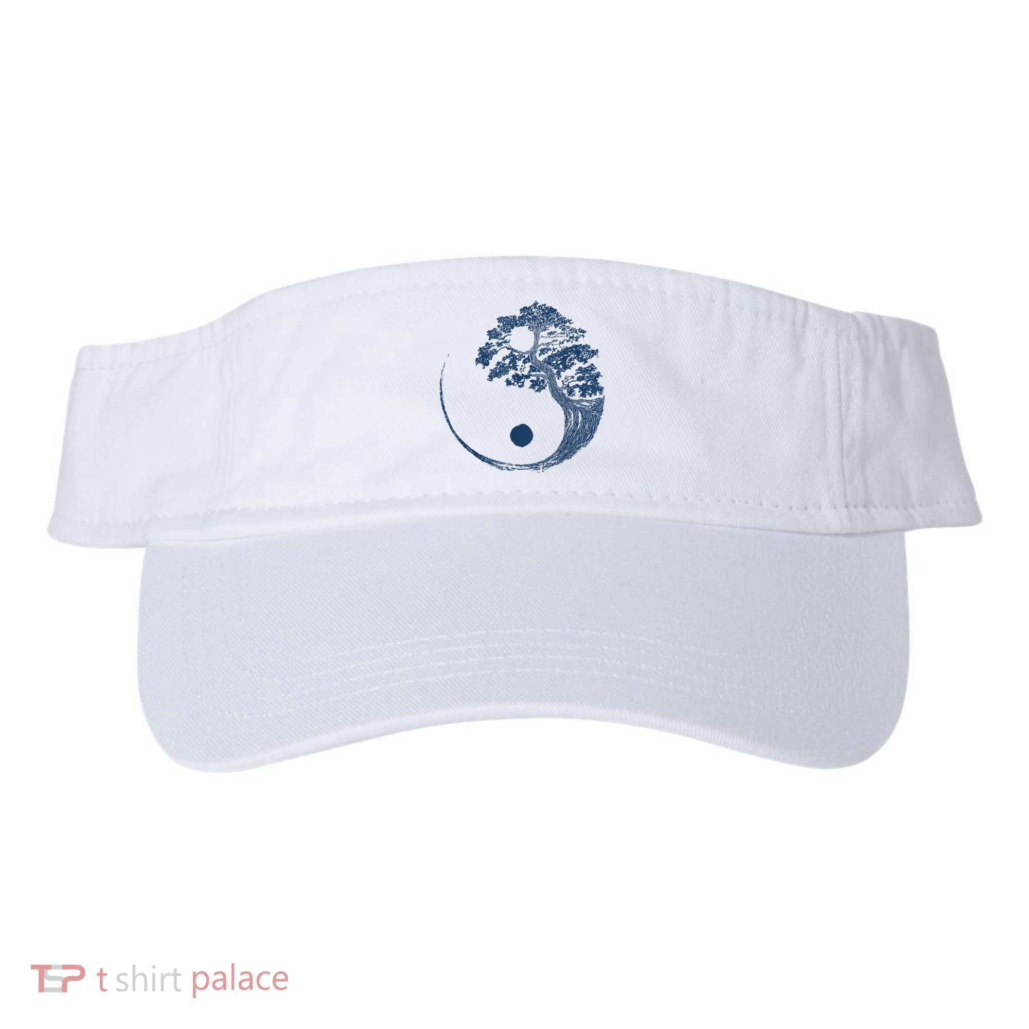 Yin Yang Blue Bonsai Tree Japanese Buddhist Zen Visor