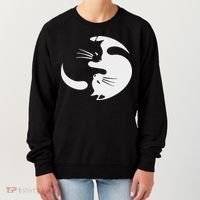 Yin Yang Cat Symbol Cute Black And White Cat Kitty Halloween Women's Sweatshirt thumb 0