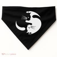 Yin Yang Cat Symbol Cute Black And White Cat Kitty Halloween USA-Made Doggie Bandana thumb 0