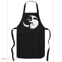 Yin Yang Cat Symbol Cute Black And White Cat Kitty Halloween Apron thumb 0