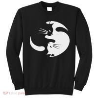 Yin Yang Cat Symbol Cute Black And White Cat Kitty Halloween Sweatshirt thumb 0