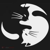 Yin Yang Cat Symbol Cute Black And White Cat Kitty Halloween Sweatshirt thumb 3