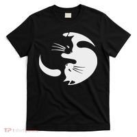 Yin Yang Cat Symbol Cute Black And White Cat Kitty Halloween T-Shirt thumb 0