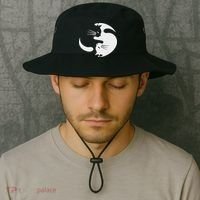 Yin Yang Cat Symbol Cute Black And White Cat Kitty Halloween Bucket Hat thumb 2