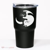 Yin Yang Cat Symbol Cute Black And White Cat Kitty Halloween Tumbler thumb 0