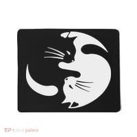 Yin Yang Cat Symbol Cute Black And White Cat Kitty Halloween Mousepad thumb 0