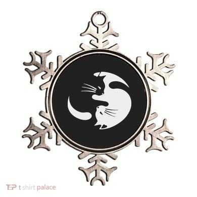 Yin Yang Cat Symbol Cute Black And White Cat Kitty Halloween Ornament