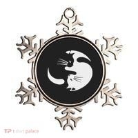 Yin Yang Cat Symbol Cute Black And White Cat Kitty Halloween Ornament thumb 0