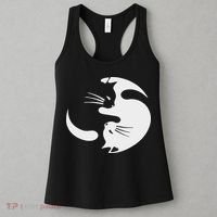 Yin Yang Cat Symbol Cute Black And White Cat Kitty Halloween Women's Tank Top thumb 3