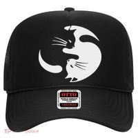 Yin Yang Cat Symbol Cute Black And White Cat Kitty Halloween Hat thumb 0